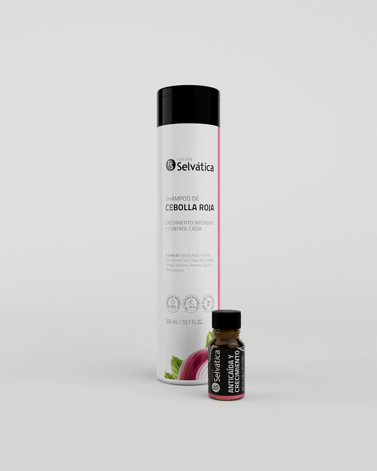 Dúo Anticaída Capilar Shampoo de Cebolla Roja 300 ml Beauty Valori