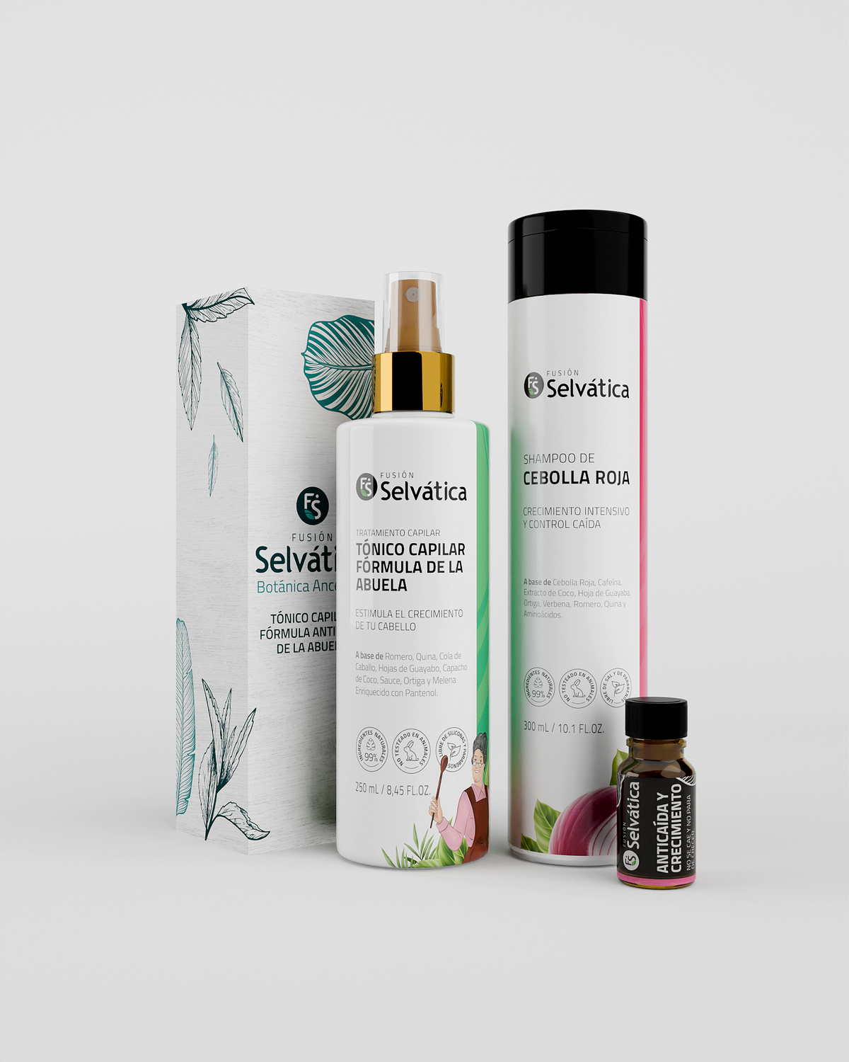 Trío Anticaída y Crecimiento Capilar. Shampoo 300 ml Beauty Valori