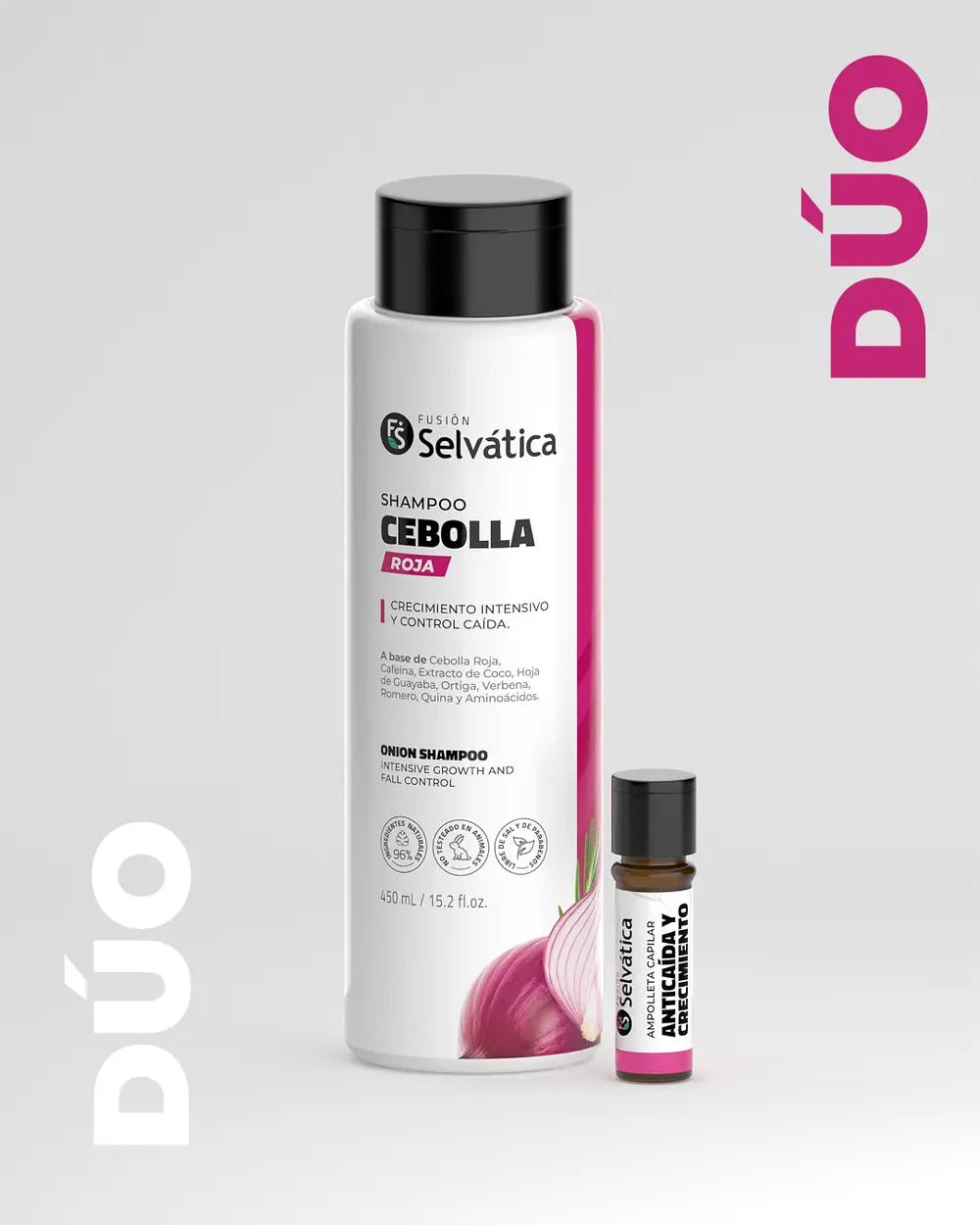 Dúo Anticaída Capilar Shampoo de Cebolla Roja 450 ml Beauty Valori